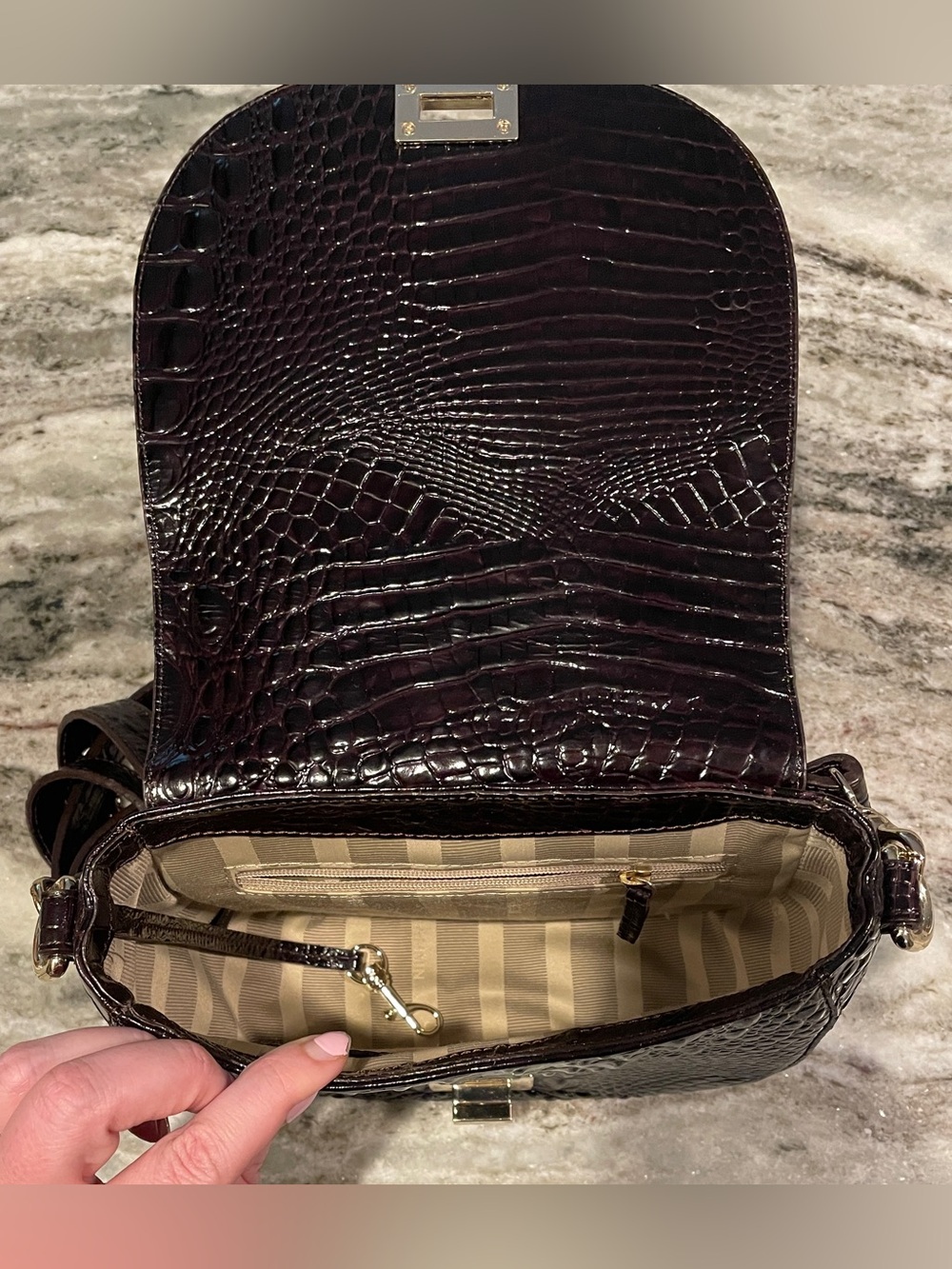 NWOT Brahmin Tillie Embossed Leather Crossbody Bag - Picture 10 of 10